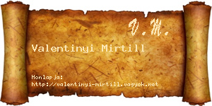 Valentinyi Mirtill névjegykártya